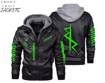 Chaqueta David Martinez de edición limitada - Sudadera con capucha de cosplay Cyberpunk Edgerunners / Abrigo punk con cremallera neón para hombre