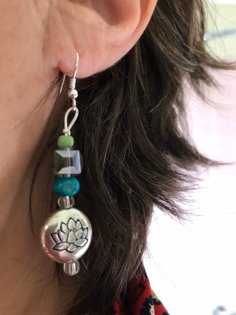 Lotus bracelet and earrings set