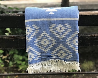 Turkish Towel Exotic, Peshtemal, beach towel , bath towel,  wedding party, bachelor, Christmas gift, denim blue , Valentine's day , mother