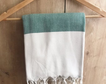 valentine's day , Elegant Organic Turkish Towel, Peshtemal, Christmas gift, Natural Sof cotton , father's day, Handwoven, Green