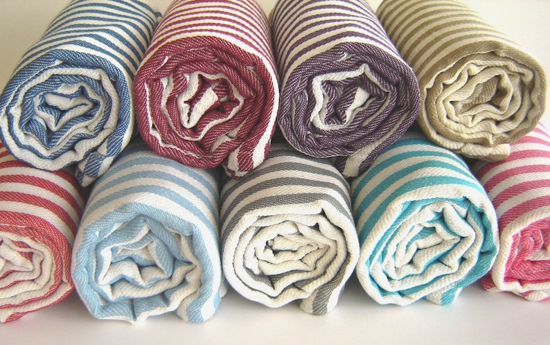 Turkish Towel, Peshtemal, beach towel, bath towel, picnic towel, hamam, SPA, housewarming gift, yoga, bridesmaid gift, Christmas gift image 2