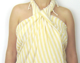 Turkish Towel, Handwoven Peshtemal, Bath, Beach, Spa Towel, Yellow, summer coverups, bridesmaid, Christmas gift