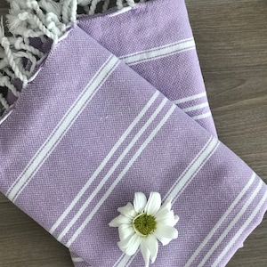 Set of  2 Turkish hand towel, Peshkir, Tea Towel, kitchen towel, soft , head towel, Fouta towel, purple,  Christmas gift
