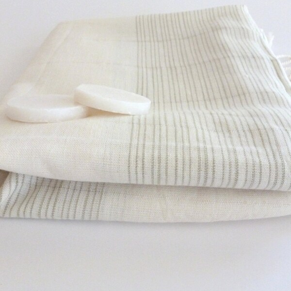 Ultrathin Turkish  Bath Towel, Pareo, Sarong on the boat, Peshtemal, Organic Bamboo and Cotton, White