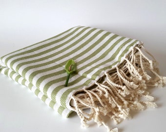 Premium Turkish Towel, Peshtemal, Bath, Beach, Spa Towel, Mothers gift, summer coverups, christmas gift, Ecofriendly Natural Grass Green