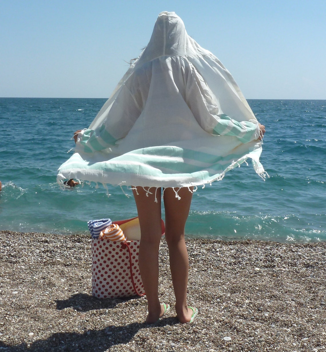 NATURAL Turkish Towel Robe, Wedding, Ecofriendly, SPA, Turkish Cotton