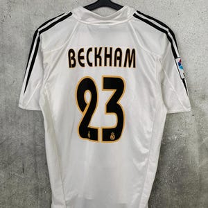 Vintage 2004/2005 Real Madrid Home Football Shirt #23 Beckham Adidas Jersey Size S image 5
