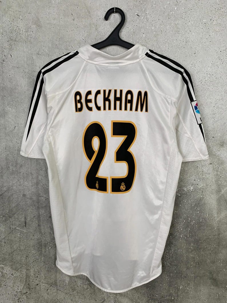 Vintage 2004/2005 Real Madrid Home Football Shirt #23 Beckham Adidas Jersey Size S image 5