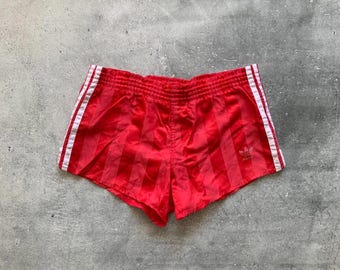 Vintage 1980's Adidas Nylon Running Shorts Red Ventex S