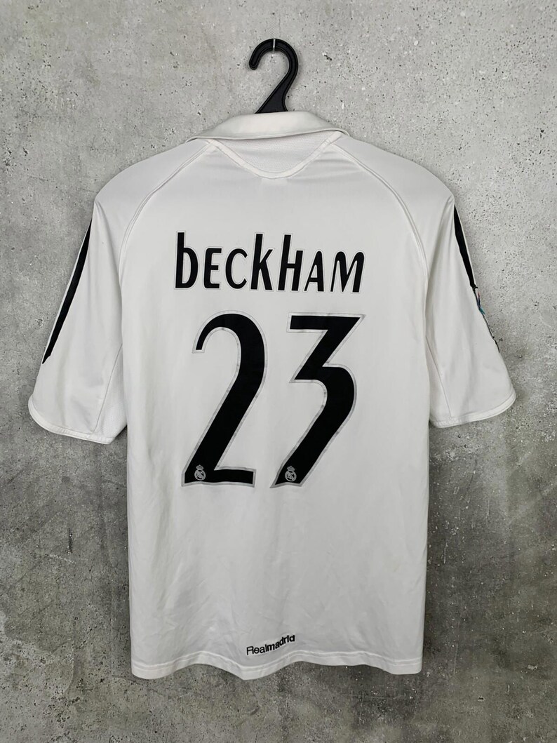 Vintage 2005 2006 Real Madrid Home Football Shirt #23 Beckham Adidas Jersey Size S image 4