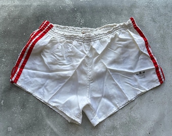 Vintage 1990s Adidas Sprinter White Racer Nylon Running Shorts Ventex Size M
