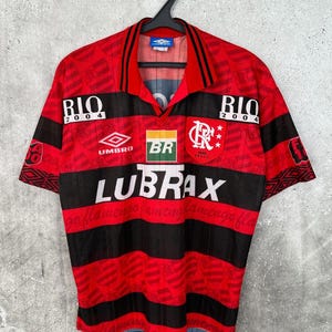 Vintage 1995/1996 Flamengo Home Football Shirt #10 Romario Umbro Brazil Jersey Size L image 2