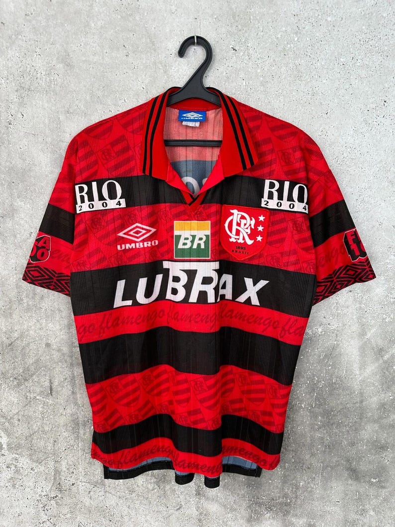 Vintage 1995/1996 Flamengo Home Football Shirt #10 Romario Umbro Brazil Jersey Size L image 2