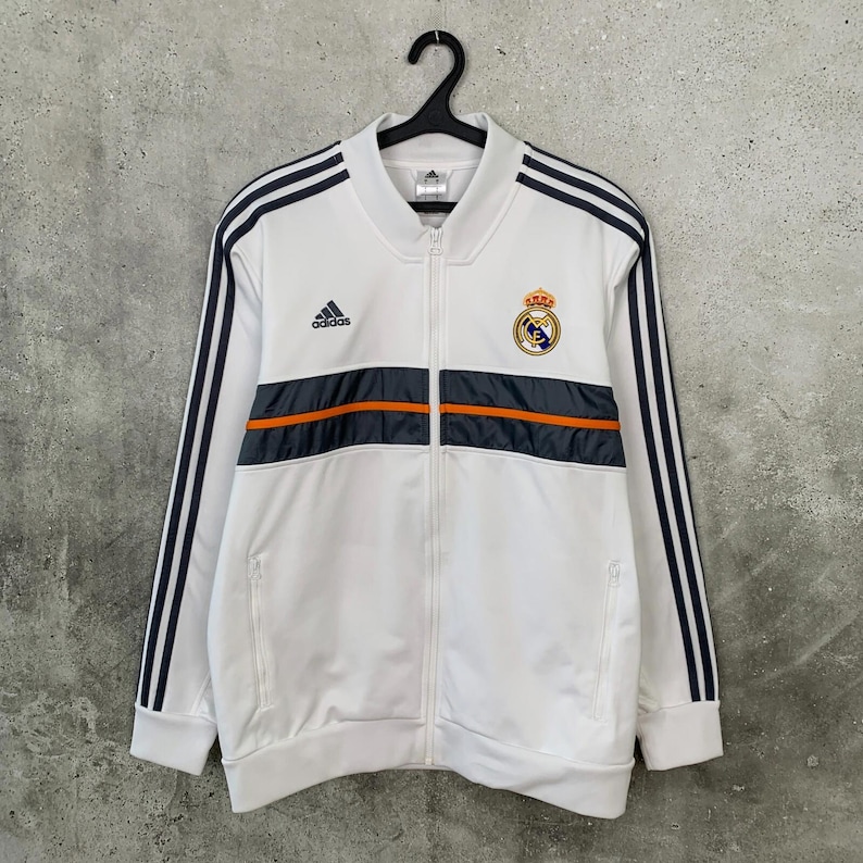Vintage 2000s Real Madrid Training Football Track Jacket Adidas Jersey Size L image 1