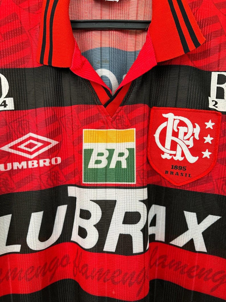 Vintage 1995/1996 Flamengo Home Football Shirt #10 Romario Umbro Brazil Jersey Size L image 4