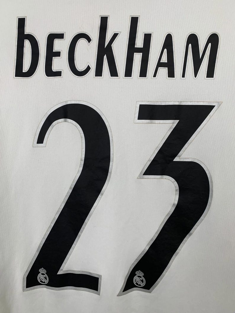 Vintage 2005 2006 Real Madrid Home Football Shirt #23 Beckham Adidas Jersey Size S image 5