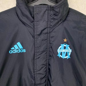 Vintage 2003/2004 Marseille Training Football Track Jacket Adidas Bench Jersey Size M image 2