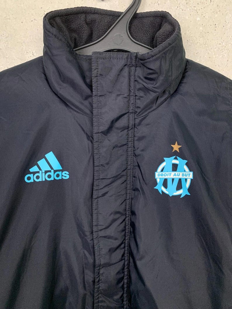 Vintage 2003/2004 Marseille Training Football Track Jacket Adidas Bench Jersey Size M image 2