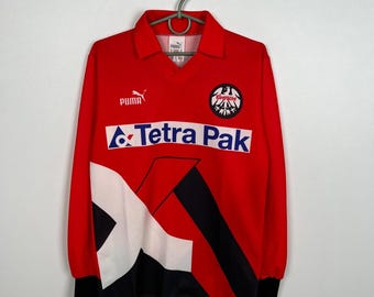 Vintage 1993 1994 Eintracht Frankfurt Heim Trikot Puma Langarm Trikot Größe XS