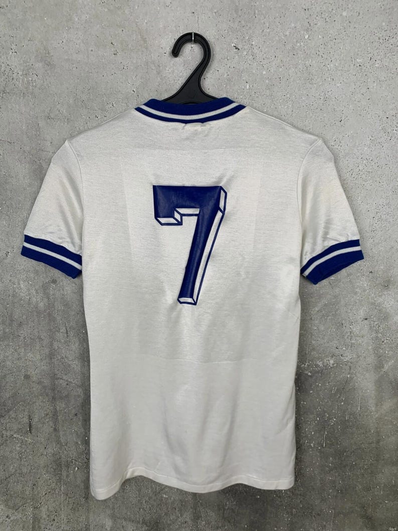 Vintage 1970s Le Coq Sportif Football Shirt #7 France Template Jersey Size S image 4