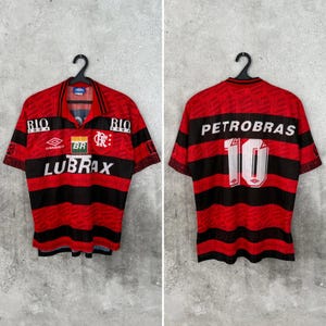 Vintage 1995/1996 Flamengo Home Football Shirt #10 Romario Umbro Brazil Jersey Size L image 1