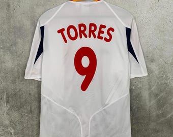 Vintage 2004/2006 Spain Away Football Shirt #9 Torres Adidas