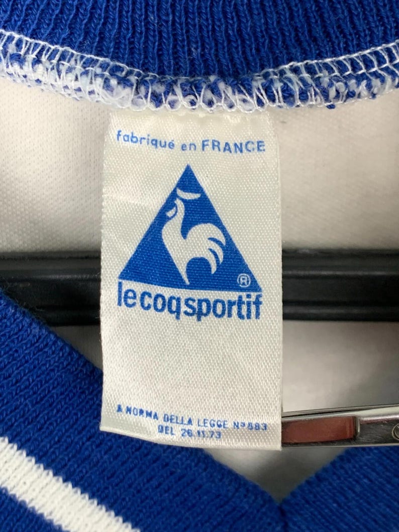 Vintage 1970s Le Coq Sportif Football Shirt #7 France Template Jersey Size S image 6