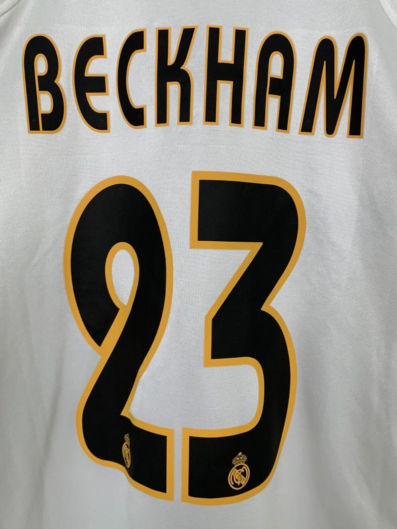 Vintage 2004/2005 Real Madrid Home Football Shirt #23 Beckham Adidas Jersey Size S image 6