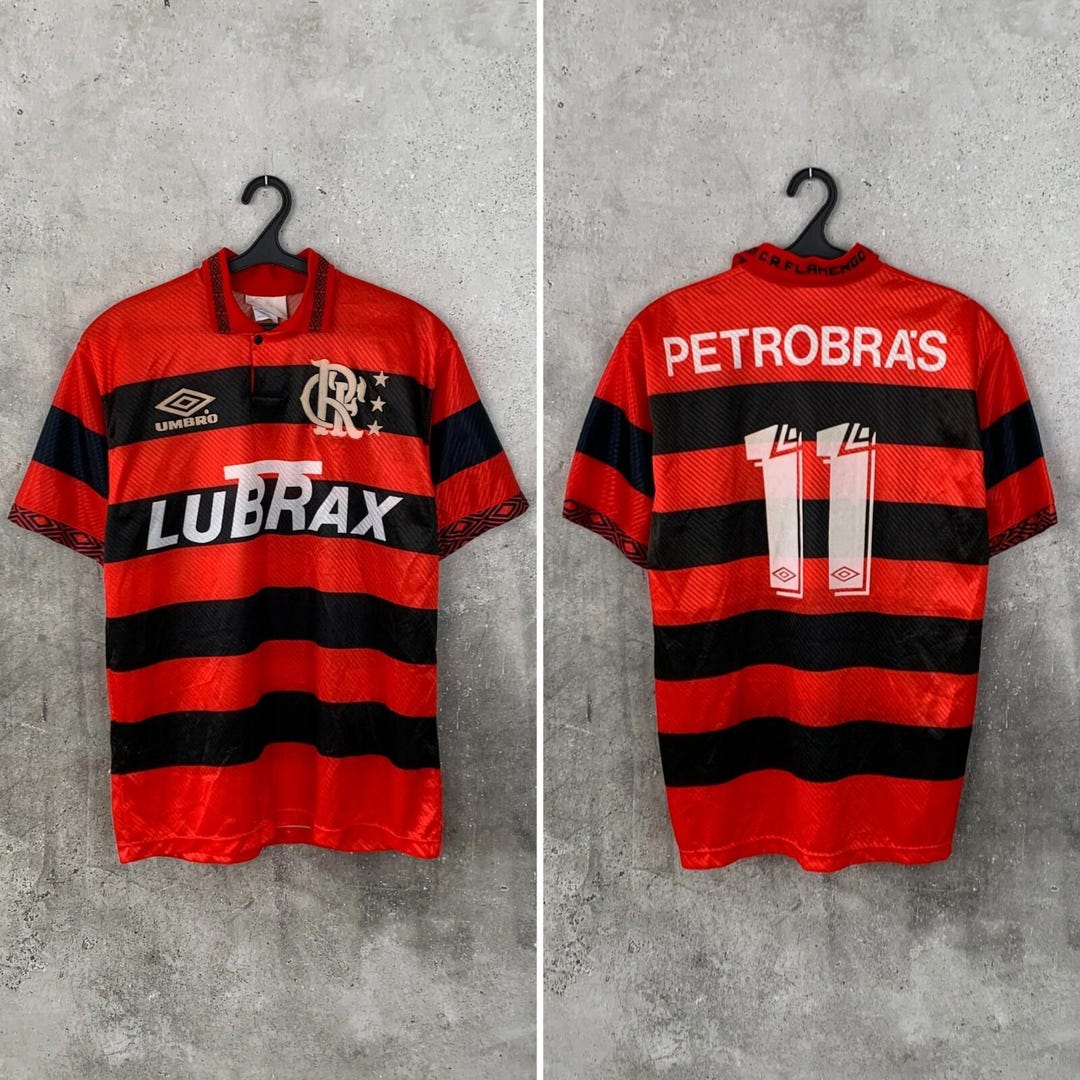 Vintage 1993/1994 Flamengo Brazil Home Football Shirt #11 Umbro