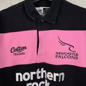 Camiseta de rugby Newcastle Falcons vintage de los años 2000, marca Cotton Traders, talla S imagen 2