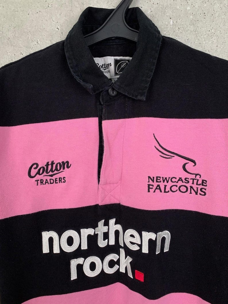 Camiseta de rugby Newcastle Falcons vintage de los años 2000, marca Cotton Traders, talla S imagen 2