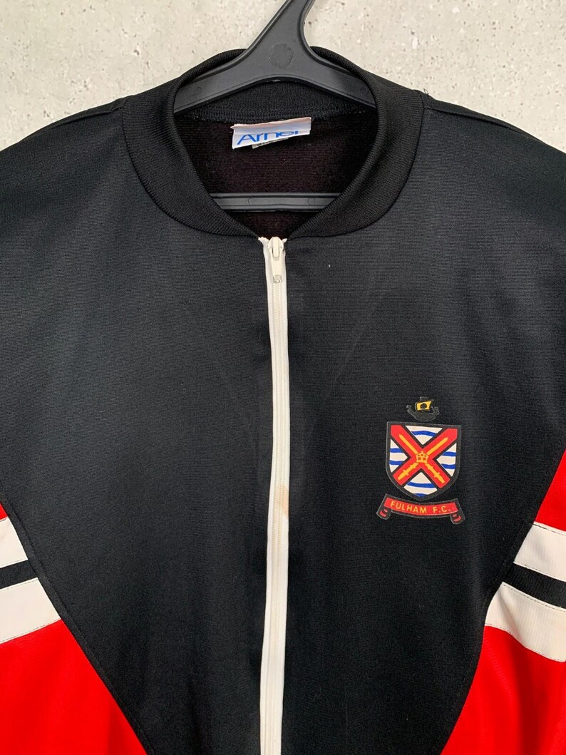 Chaqueta deportiva de entrenamiento del Fulham, modelo vintage de 1988-1989, con el logotipo del marcador y la camiseta, talla S. imagen 2