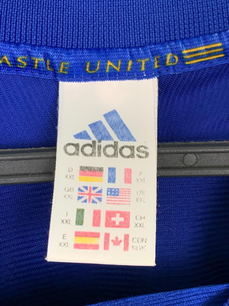 ヴィンテージ 1998/1999 ニューカッスル・ユナイテッド アウェイ サッカーシャツ アディダス ジャージ サイズ XXL 画像 9