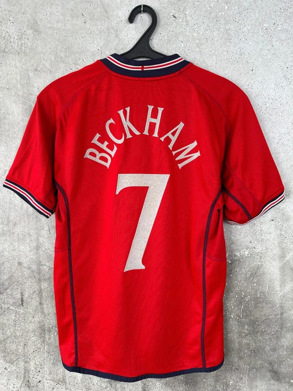 Vintage England Away Jersey 2002 2004 #7 Beckham Umbro Football