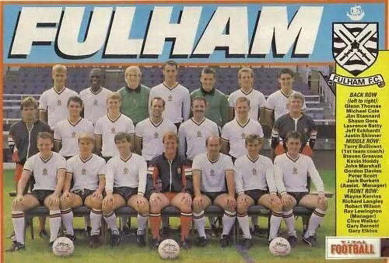 Chaqueta deportiva de entrenamiento del Fulham, modelo vintage de 1988-1989, con el logotipo del marcador y la camiseta, talla S. imagen 4