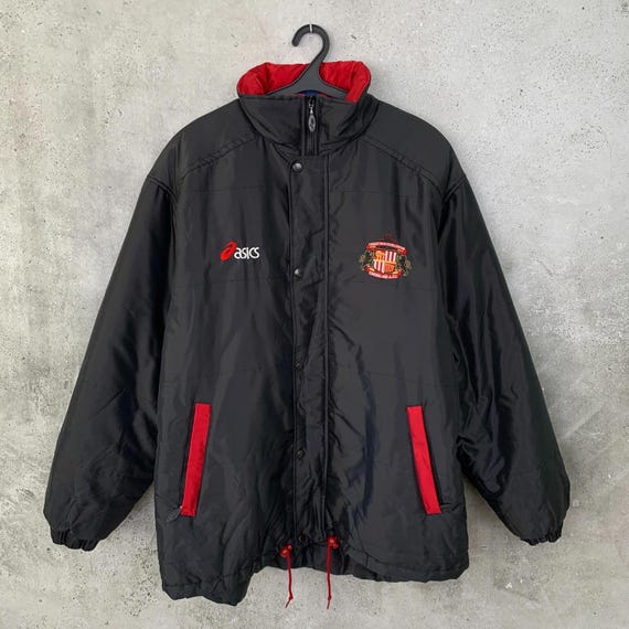 Vintage 1998 1999 Sunderland Training Football Track Jacket Asics Padded Bench Coat Size XL