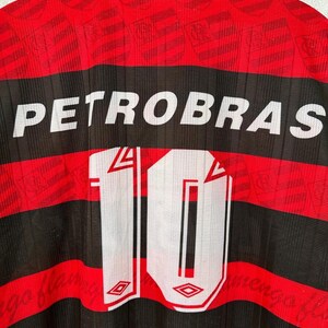 Vintage 1995/1996 Flamengo Home Football Shirt #10 Romario Umbro Brazil Jersey Size L image 8