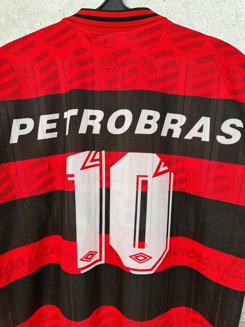 Vintage 1995/1996 Flamengo Home Football Shirt #10 Romario Umbro Brazil Jersey Size L image 8