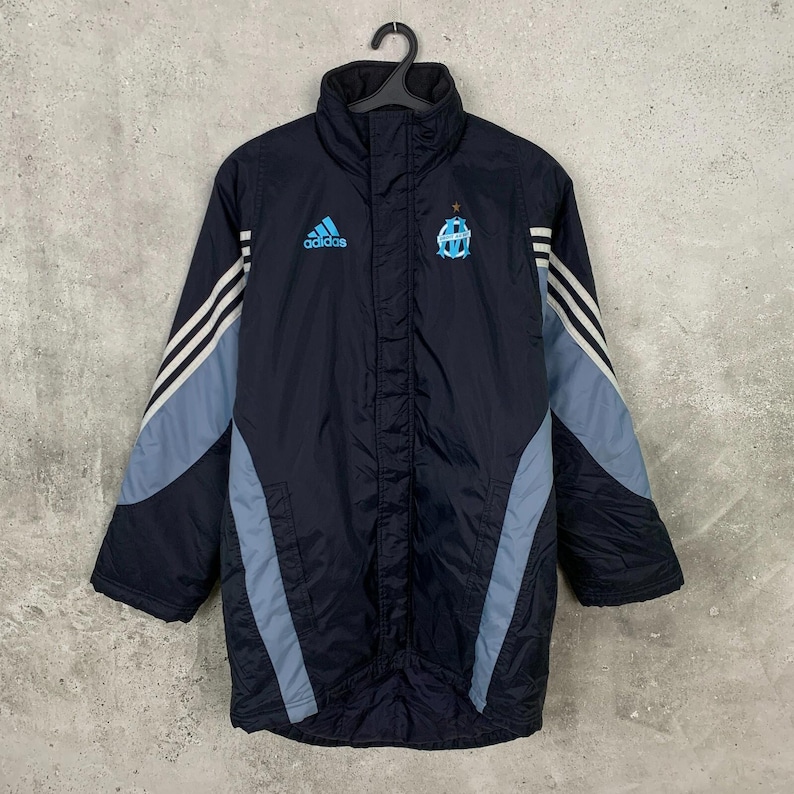 Vintage 2003/2004 Marseille Training Football Track Jacket Adidas Bench Jersey Size M image 1