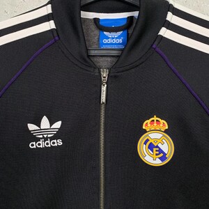 Vintage 2000s Real Madrid Bomber Football Jacket Adidas Track Jersey Size S image 2