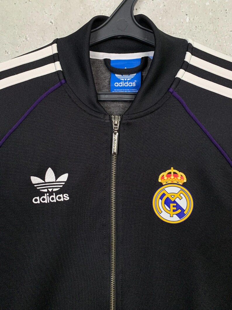 Vintage 2000s Real Madrid Bomber Football Jacket Adidas Track Jersey Size S image 2