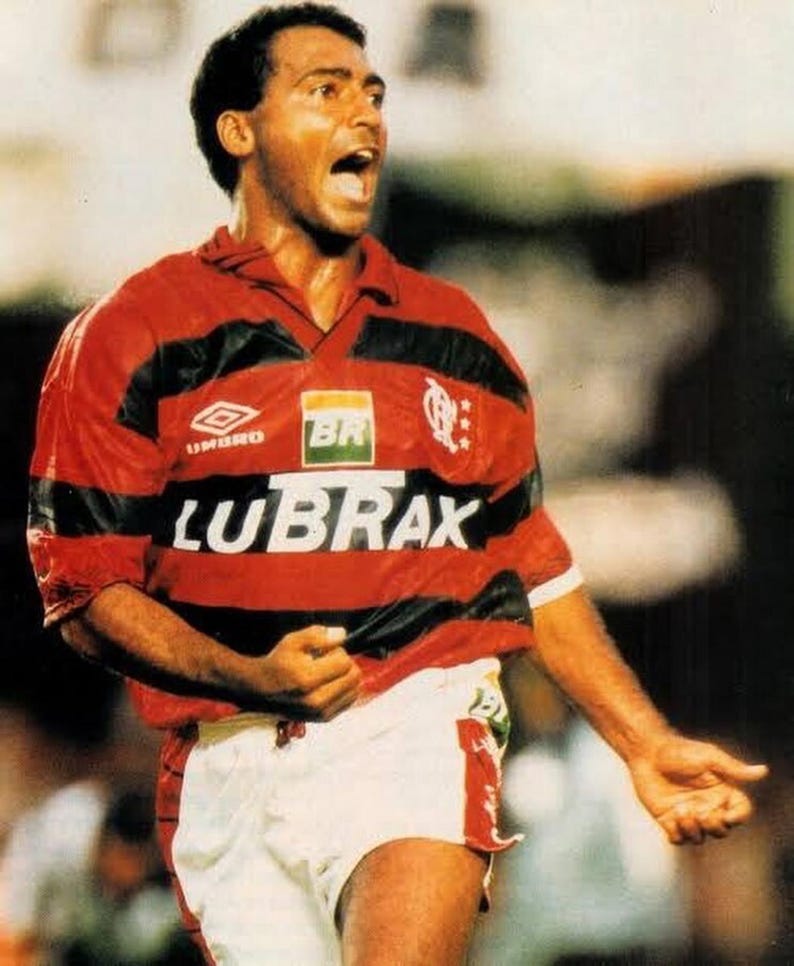 Vintage 1995/1996 Flamengo Home Football Shirt #10 Romario Umbro Brazil Jersey Size L image 3