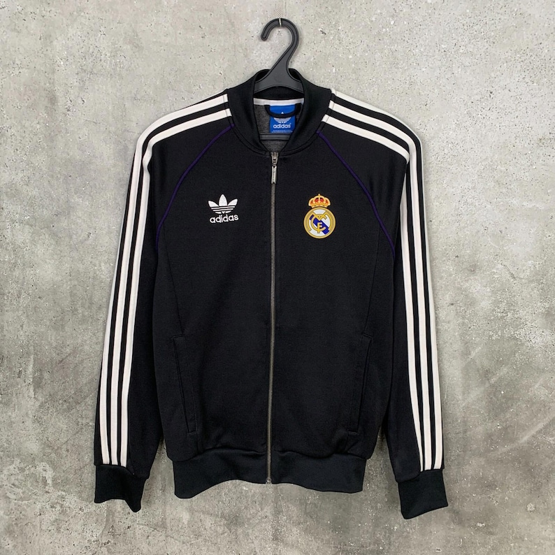 Vintage 2000s Real Madrid Bomber Football Jacket Adidas Track Jersey Size S image 1