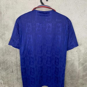 Camiseta de fútbol de la selección francesa de local, temporada 1996/1998, marca Adidas, talla M. imagen 5