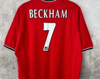 Vintage Manchester United 2000 2002 Home Jersey # 7 Beckham Umbro Shirt Größe XL