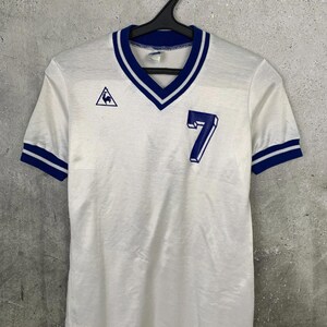 Vintage 1970s Le Coq Sportif Football Shirt #7 France Template Jersey Size S image 2