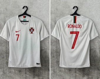 Maglia da calcio da trasferta del Portogallo, anni 2000, numero 7, di Ronaldo, Nike, taglia S.