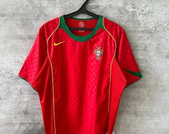 Maglia da calcio vintage del Portogallo 2004/2006, modello casa, Nike, taglia L.