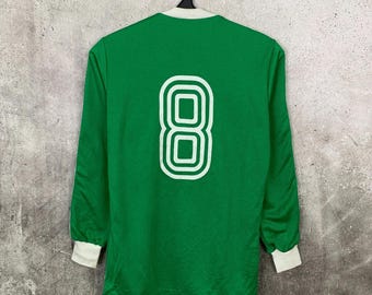 Vintage 1980s West Germany Football Shirt #8 Adidas Green Template
