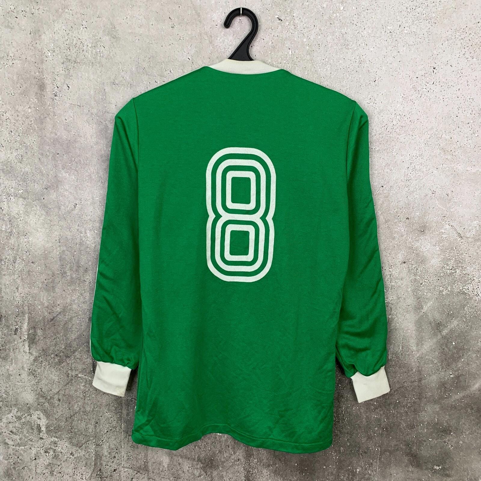 Vintage 1980s West Germany Football Shirt #8 Adidas Green Template
